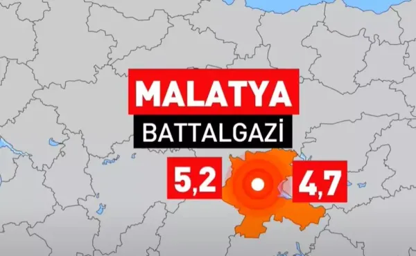 Malatya'da 3 dakika arayla iki deprem: 5.2 ve 4.7