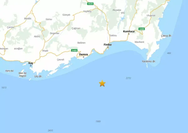 Antalya’nın Demre ilçesi açıklarında 4.7 büyüklüğünde deprem